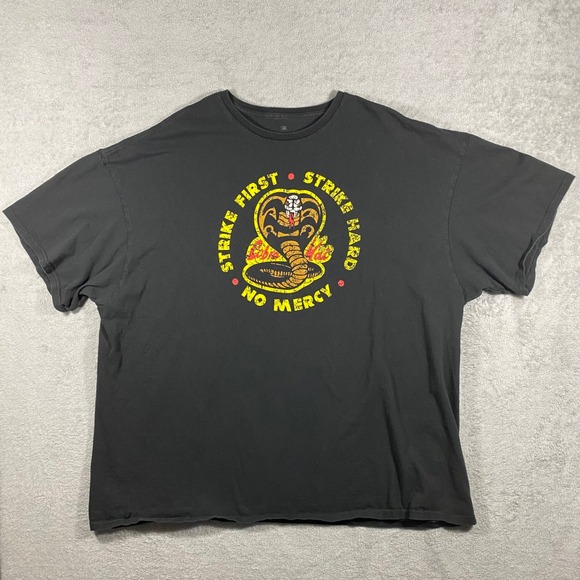 Cobra Kai Other - Cobra Kai Graphic T-Shirt Mens 3X Black Excellent Strike First‎ Strike Hard Tee